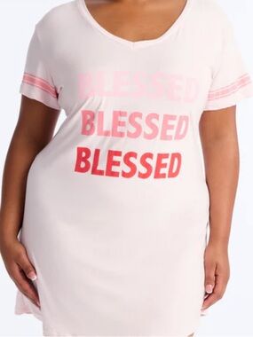 Pink 'Blessed' Graphic Tee Dress